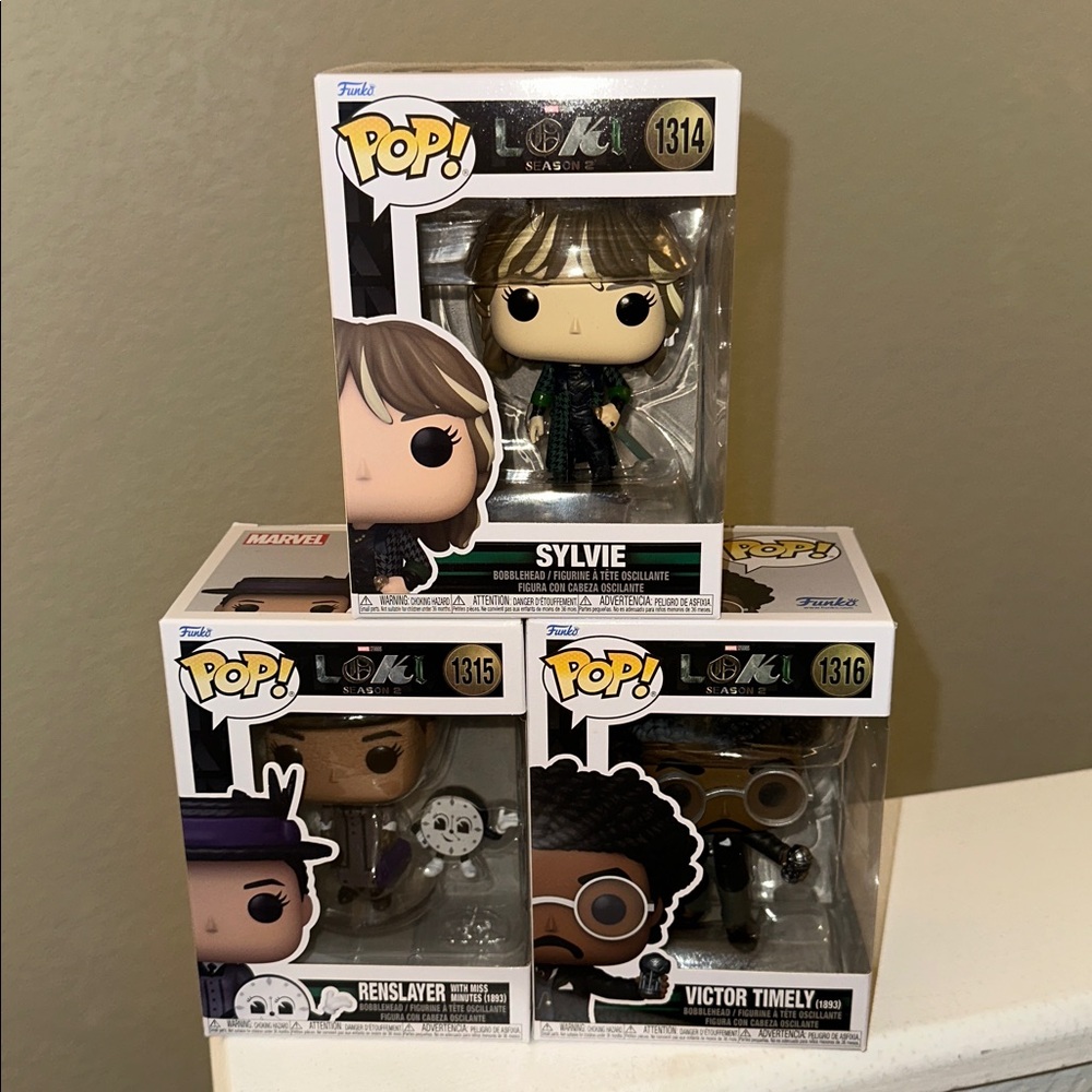 LOKI SEASON 2 Funko POP! Figures. Sylvie Victor Timely Renslayer NIB